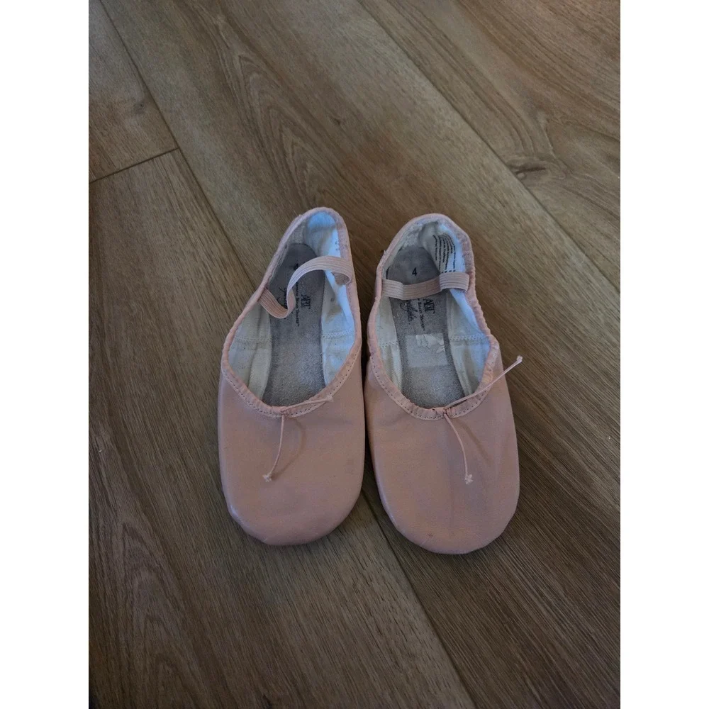 ABT American Ballet Theatre Kids Pink Leather Full Sole Ballet Slippers Size 4